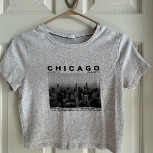 Garage Gray Chicago Graphic Crop Top